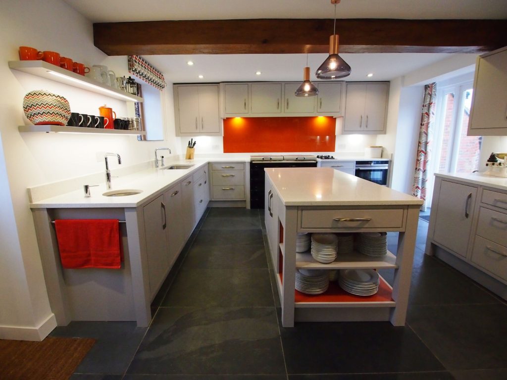 Kitchen with Enfield white kitchen doors