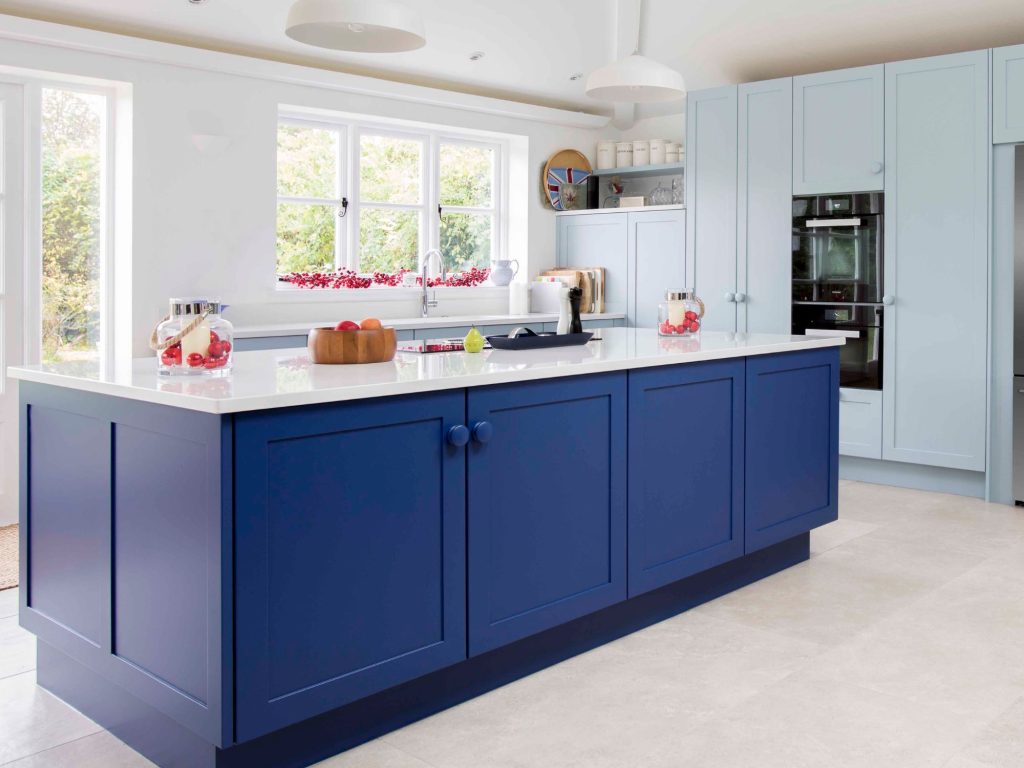 Theodora blue kitchen doors